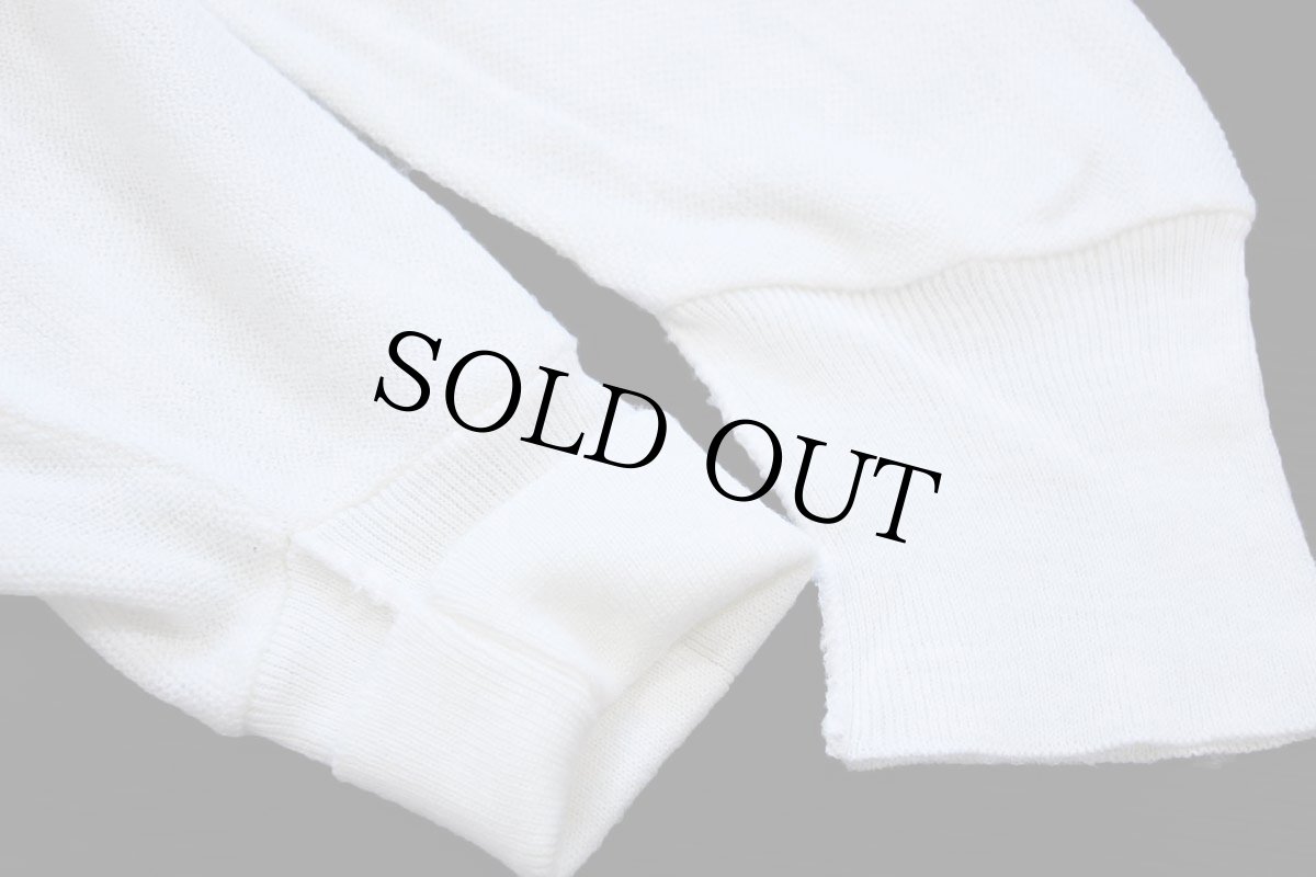 画像6: 80s USA製 L.L.Bean 無地 パール編み アクリルニット カーディガン 白 XL (6)