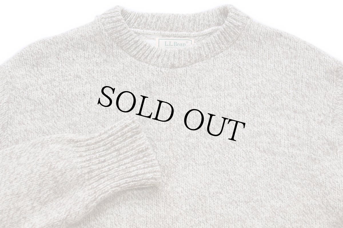 画像3: 80s USA製 L.L.Bean 無地 ウールニット セーター グレーブラウン×ナチュラル ミックス L-T (3)