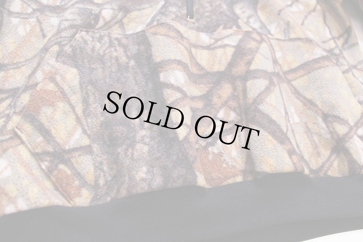 画像5: 90s USA製 Cabela'sカベラス リアルツリーカモ ハーフジップ プルオーバー フリースパーカー L-R (5)