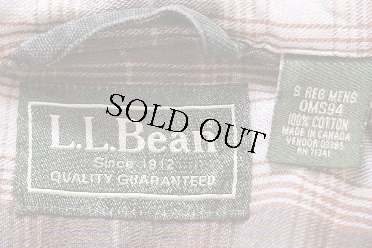画像4: カナダ製 L.L.Bean タータンチェック ネルライナー コットン キャンバス ラインドハリケーンシャツ モスグリーン S (4)