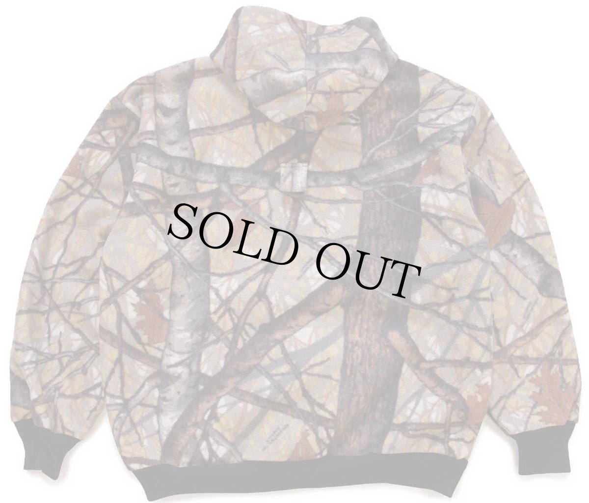 画像2: 90s USA製 Cabela'sカベラス リアルツリーカモ ハーフジップ プルオーバー フリースパーカー L-R (2)