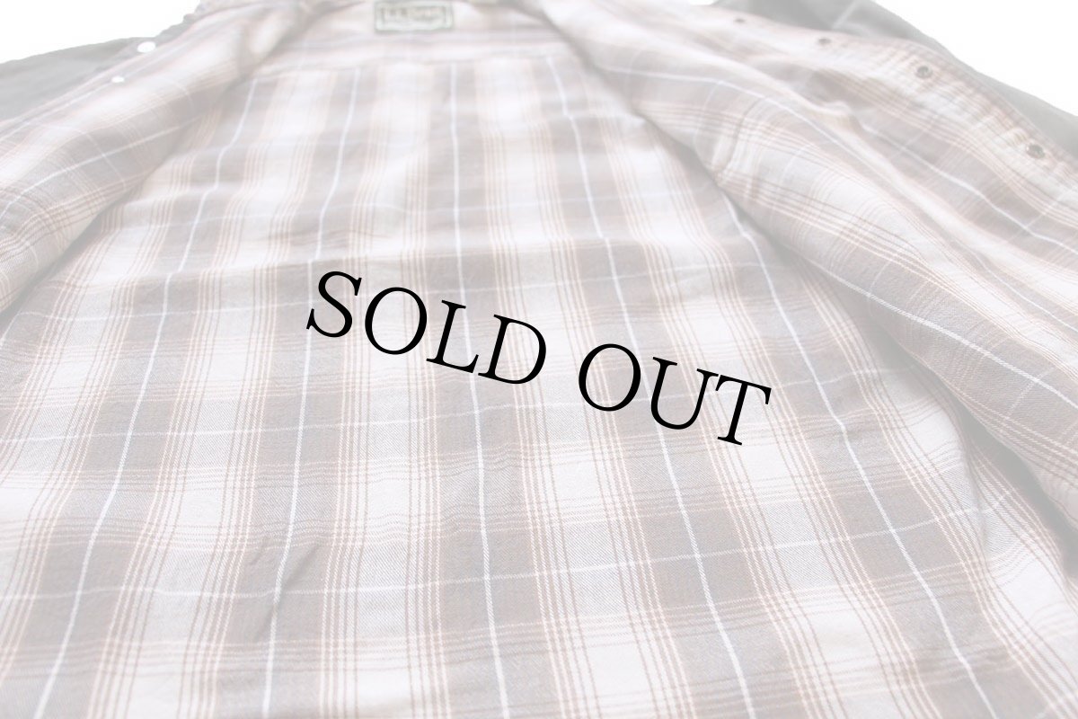 画像5: カナダ製 L.L.Bean タータンチェック ネルライナー コットン キャンバス ラインドハリケーンシャツ モスグリーン S (5)