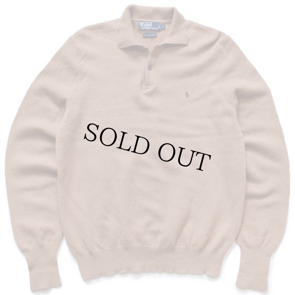 画像1: 00s ポロ ラルフローレン ワンポイント ラムウールニット ポロシャツ ブラウン L★セーター (1)