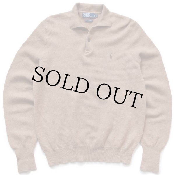 00s ポロ ラルフローレン ワンポイント ラムウールニット ポロシャツ