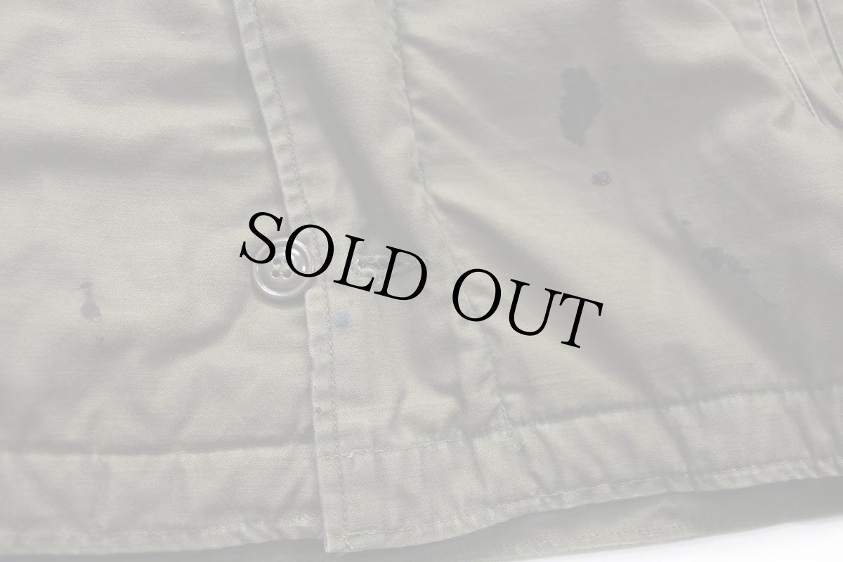 画像7: 80s 米軍 U.S.NAVY A-2 ペンキ飛び ボアライナー デッキジャケット オリーブグリーン S (7)