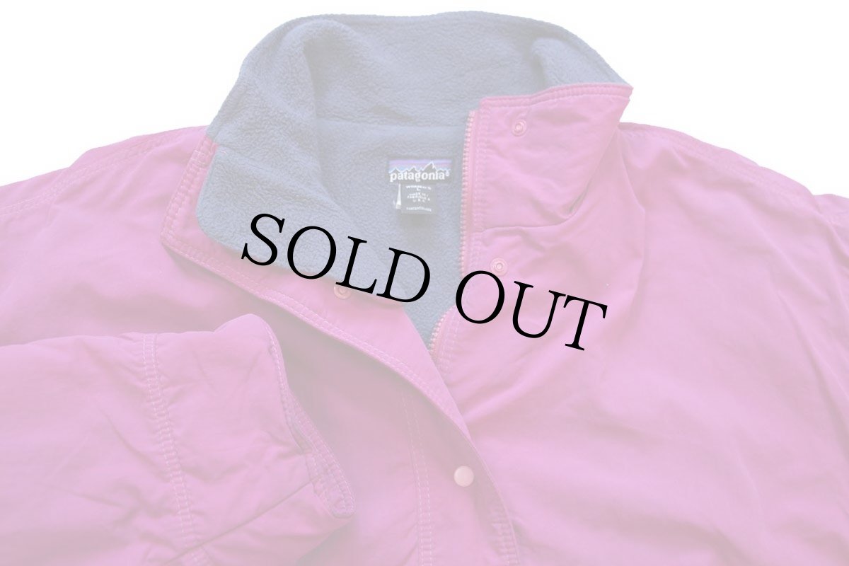 画像3: 90s USA製 patagoniaパタゴニア フリースライナー ナイロン ソフトシェル キャプリーンジャケット 赤紫 W-L (3)