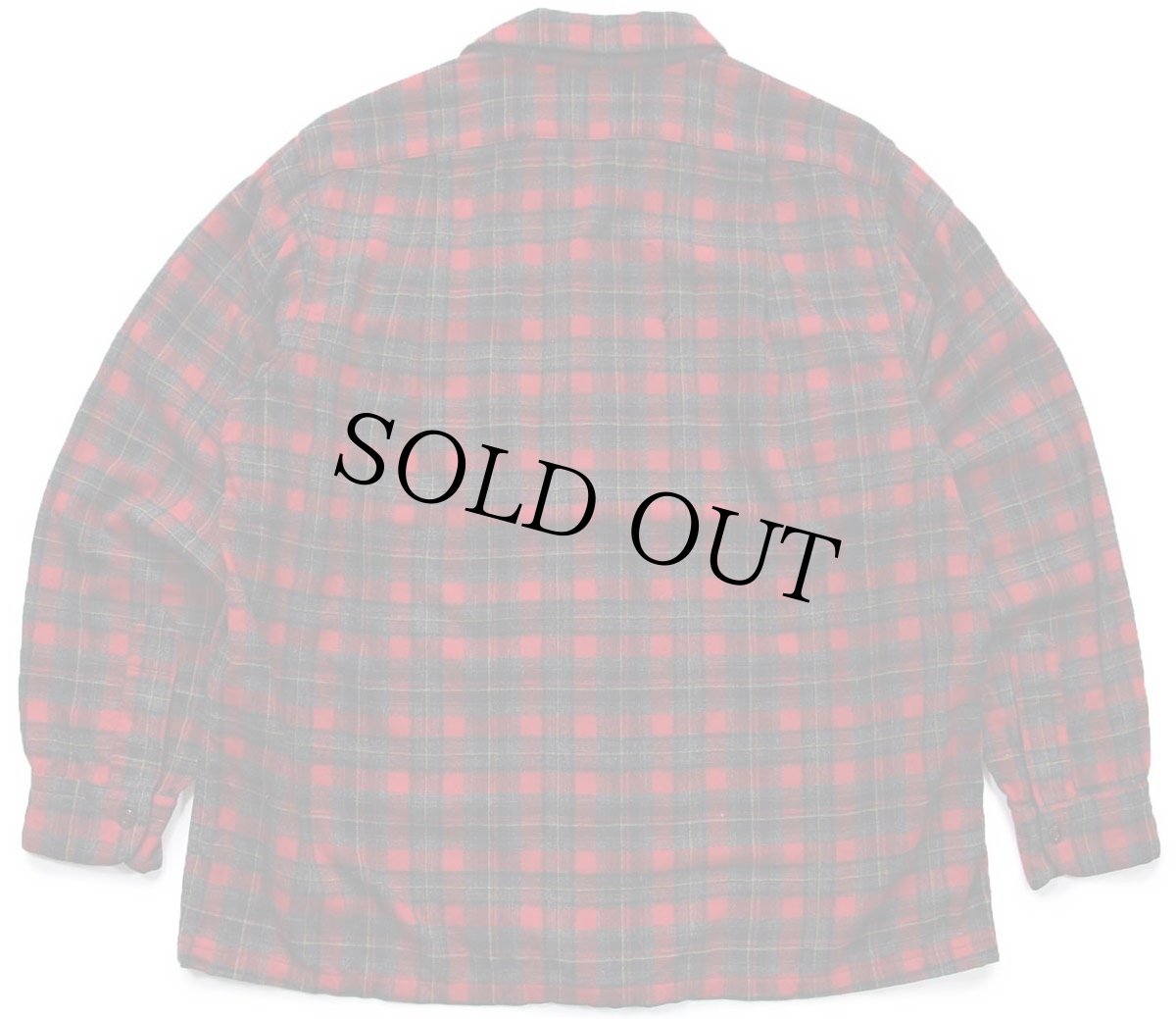 画像2: 60s PENDLETONペンドルトン チェック オープンカラー ウールシャツ ボロ L (2)