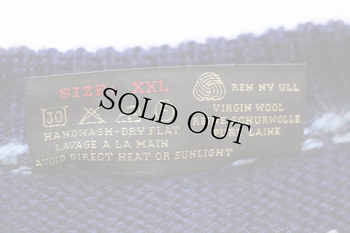 画像5: ノルウェー製 nordstrikk ノルディック柄 チロリアンテープ ウールニット カーディガン XXL★特大 (5)