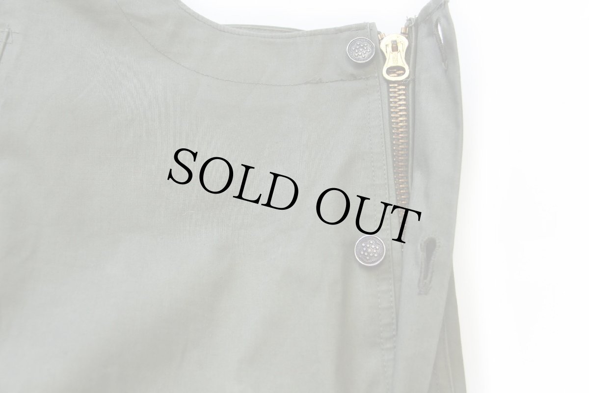 画像9: 50s 米軍 U.S.NAVY N-2 デッキ レインパンツ オリーブドラブ M★オーバーオール (9)