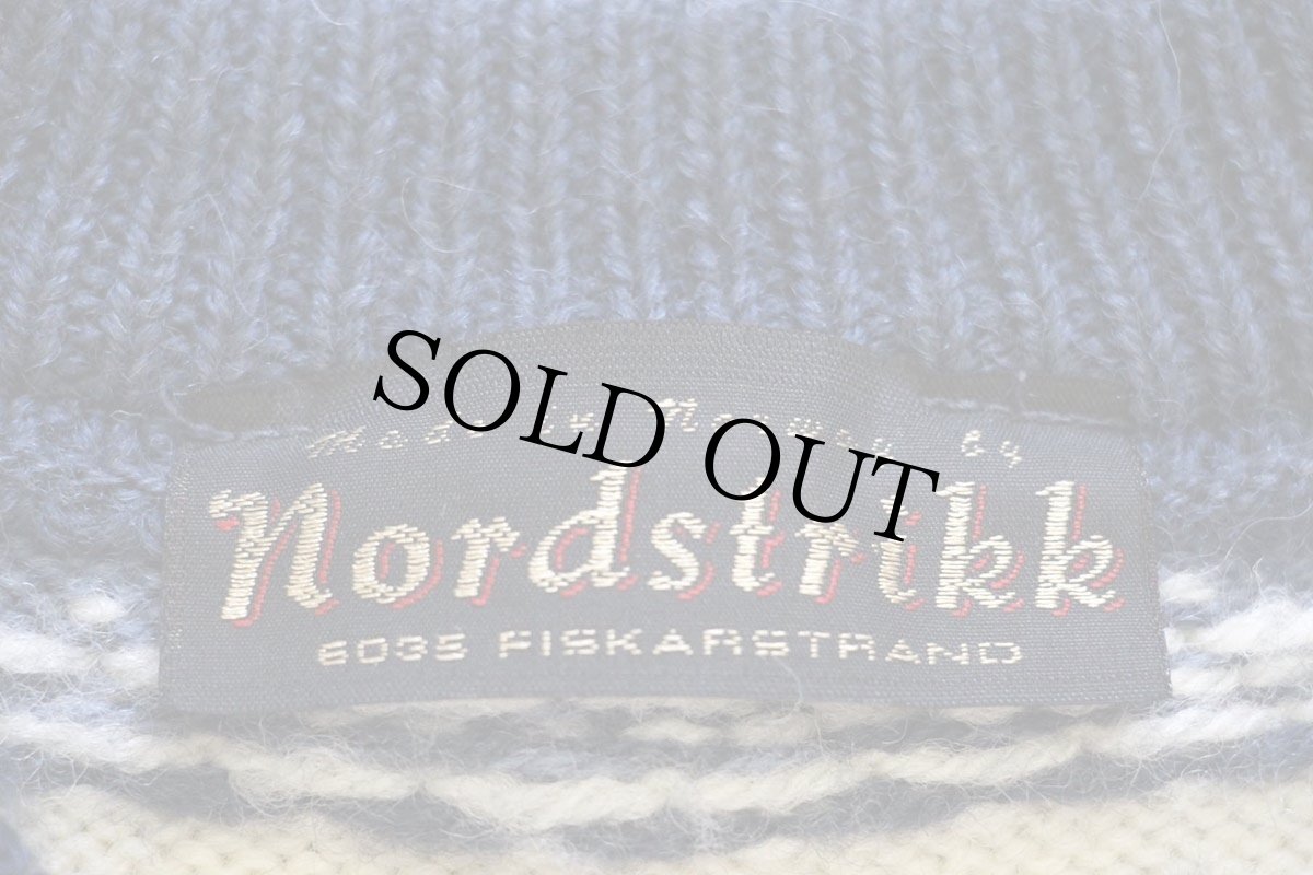 画像4: ノルウェー製 nordstrikk 鹿柄 ノルディック柄 ウールニット カーディガン XL (4)