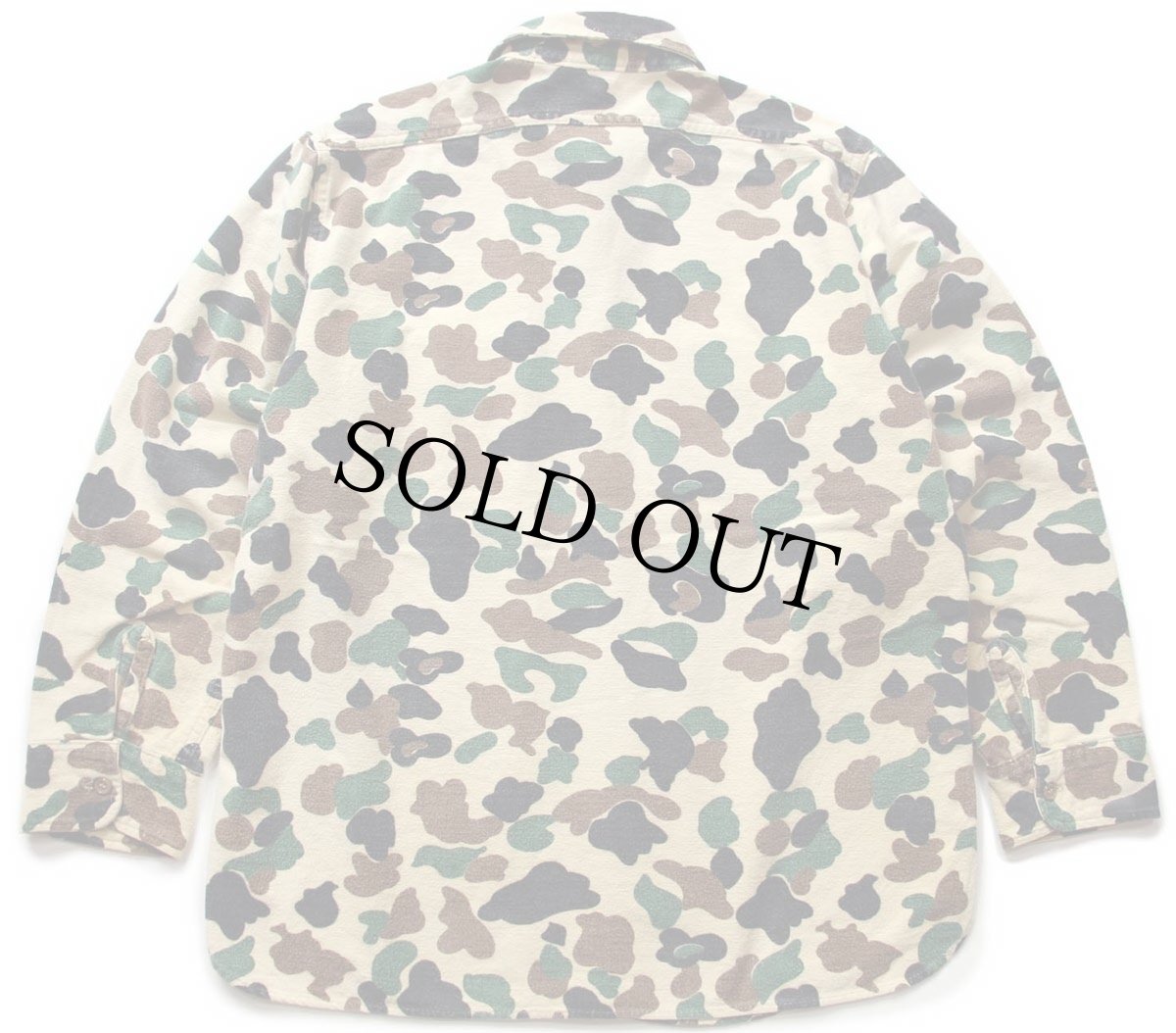 画像2: 70s Woolrichウールリッチ ダックハンターカモ コットン シャモアクロスシャツ (2)