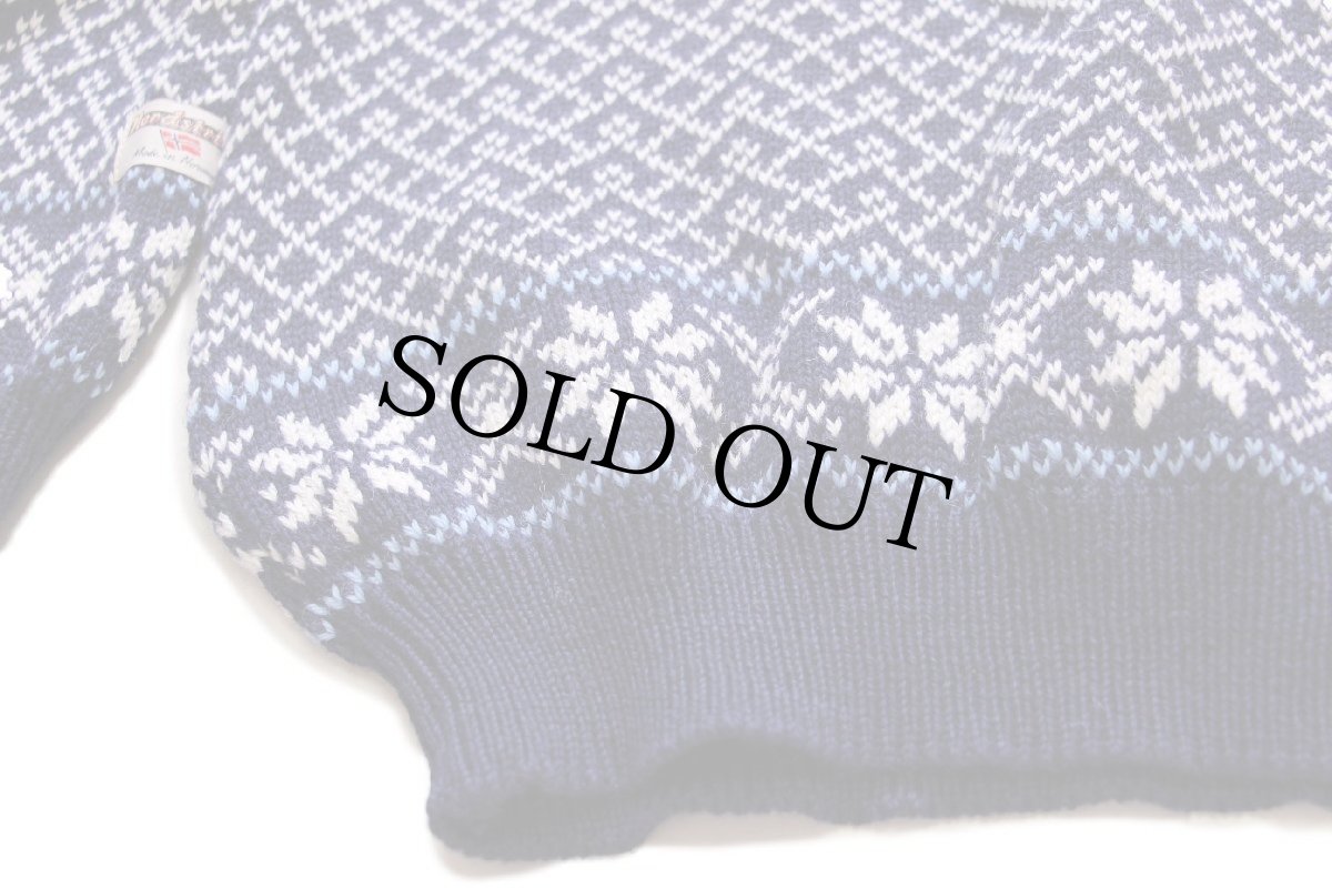 画像6: ノルウェー製 nordstrikk ノルディック柄 モックネック ウールニット セーター S (6)