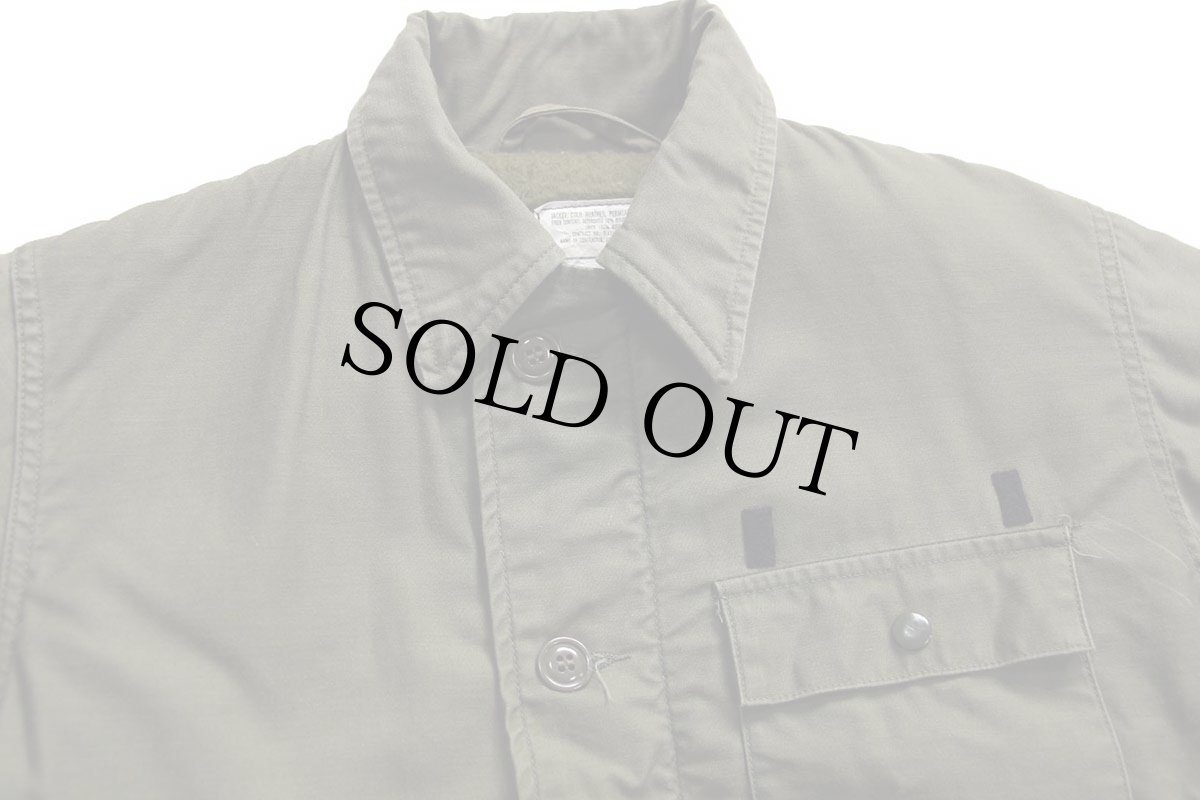 画像3: 80s 米軍 U.S.NAVY A-2 ペンキ飛び ボアライナー デッキジャケット オリーブグリーン S (3)