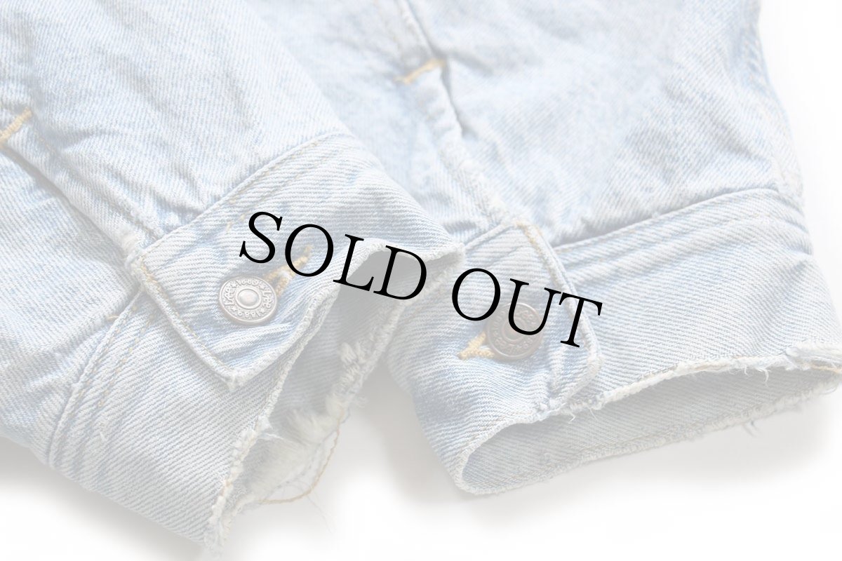 画像8: 90s Leeリー チェック ブランケットライナー デニムジャケット 4ポケット XL (8)