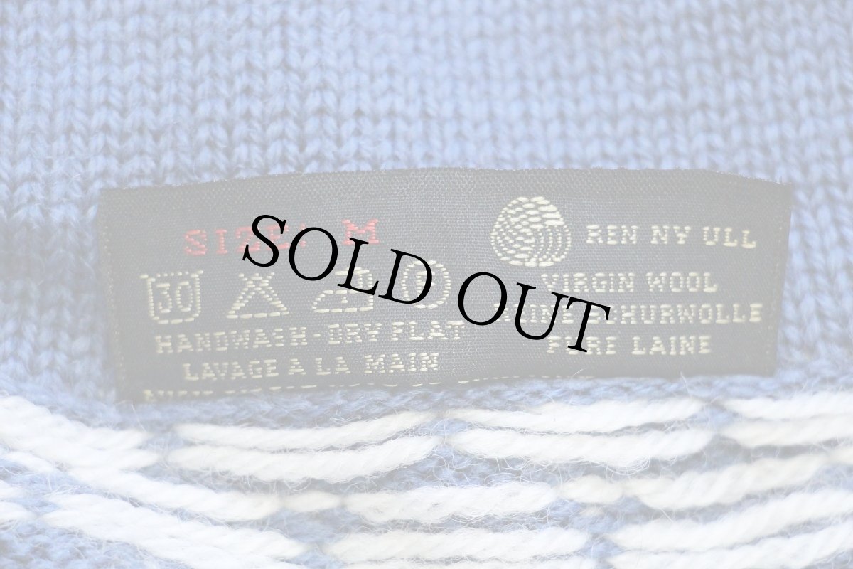 画像5: ノルウェー製 nordstrikk ノルディック柄 スタンドカラー ウールニット カーディガン M (5)