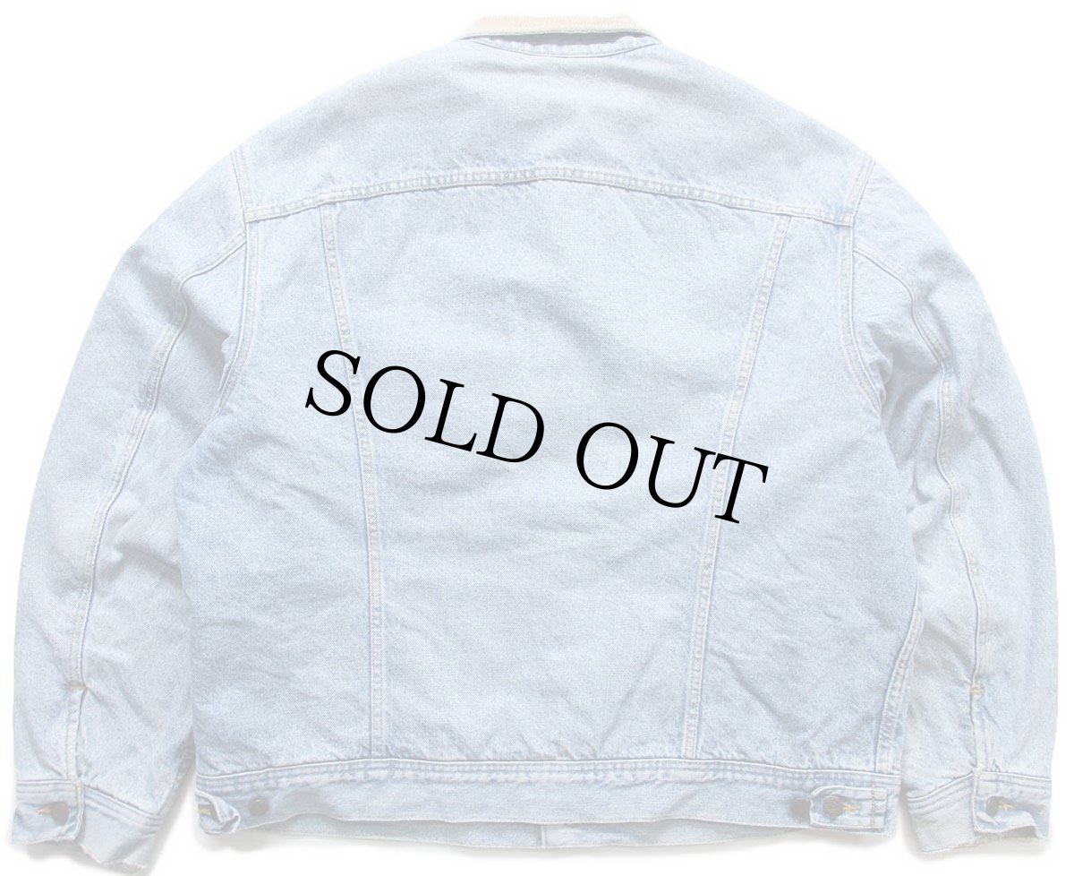 画像2: 90s Leeリー チェック ブランケットライナー デニムジャケット 4ポケット XL (2)