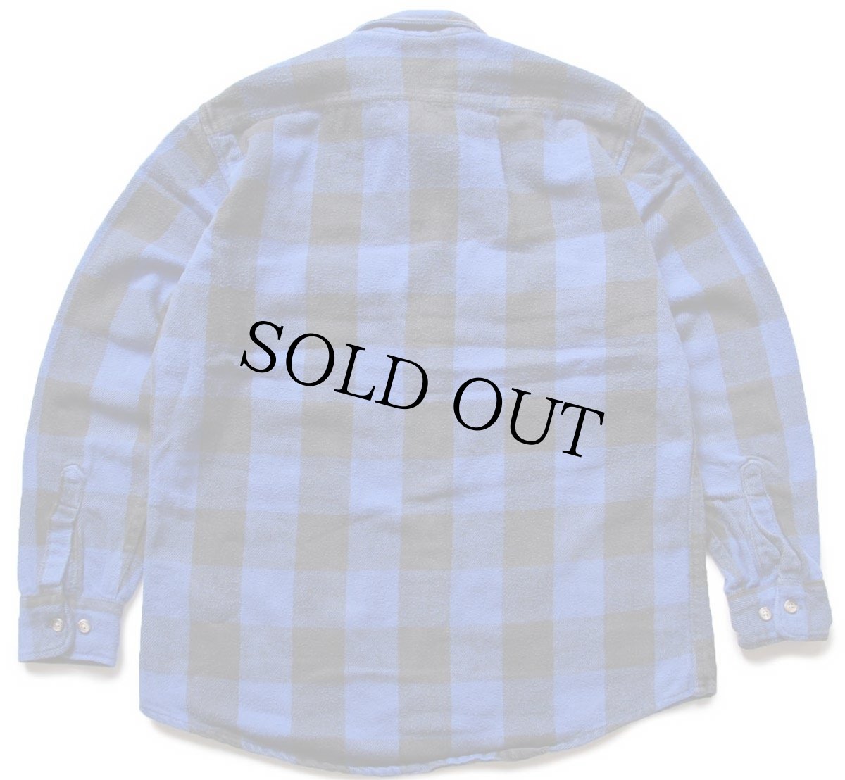 画像2: 90s USA製 OSHKOSH B'GOSH バッファローチェック コットン フランネルシャツ 青×黒 M (2)