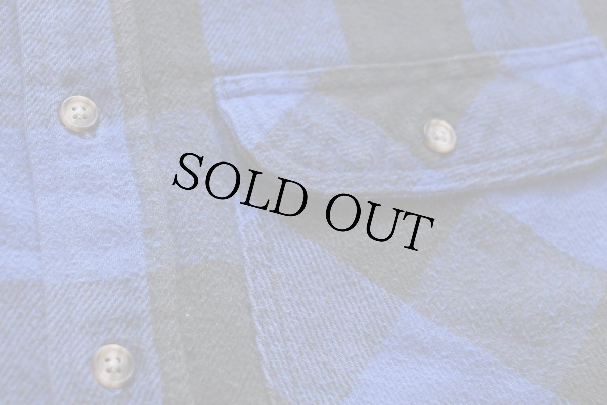 画像5: 90s USA製 OSHKOSH B'GOSH バッファローチェック コットン フランネルシャツ 青×黒 M (5)