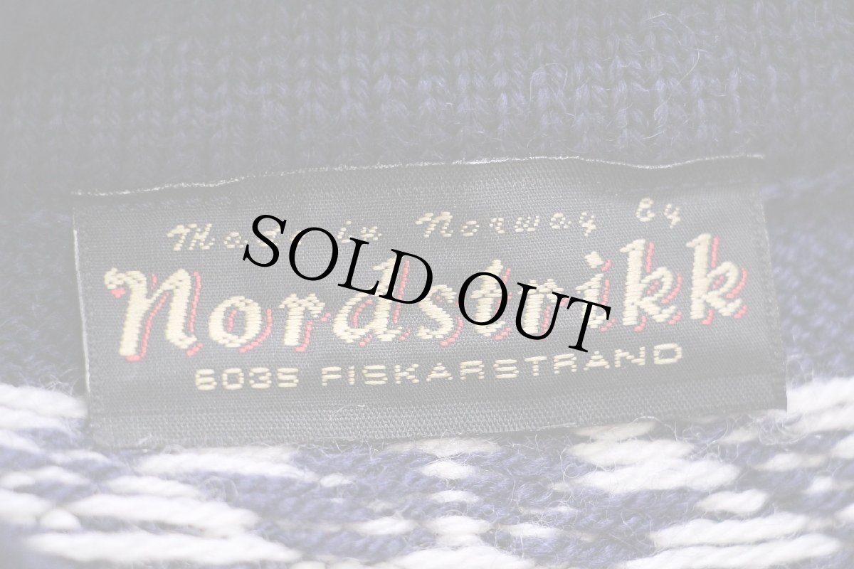 画像4: ノルウェー製 nordstrikk ノルディック柄 モックネック ウールニット セーター S (4)