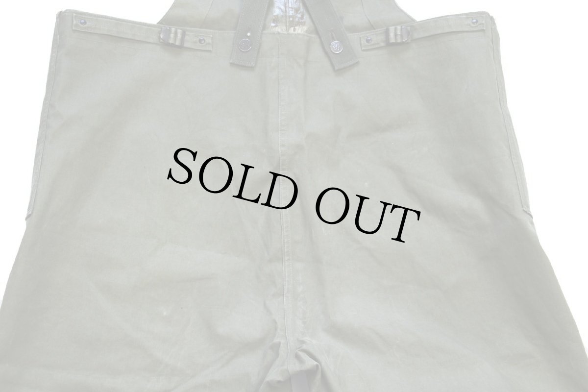 画像7: 50s 米軍 U.S.NAVY N-2 デッキ レインパンツ オリーブドラブ M★オーバーオール (7)