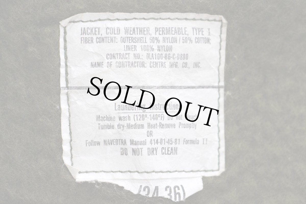 画像4: 80s 米軍 U.S.NAVY A-2 ペンキ飛び ボアライナー デッキジャケット オリーブグリーン S (4)