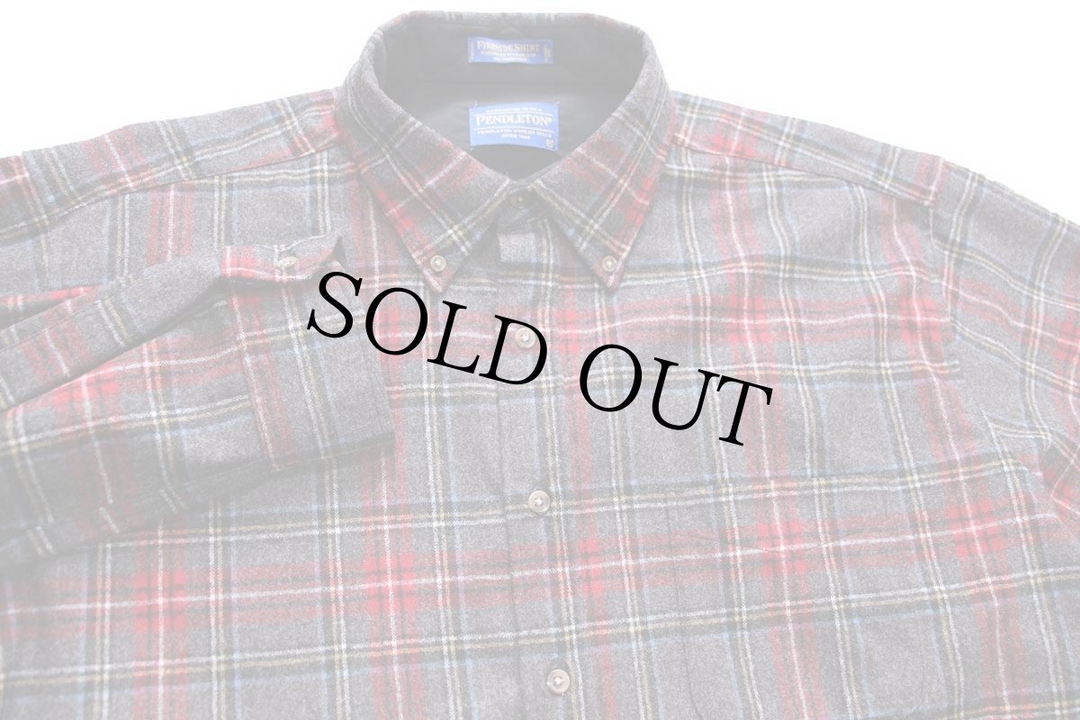 画像3: メキシコ製 PENDLETONペンドルトン FIRESIDE SHIRT AUTHENTIC STEWART TARTAN タータンチェック ボタンダウン ウールシャツ XL (3)