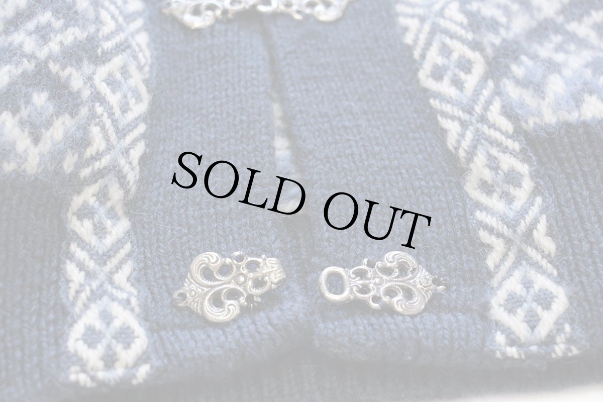 画像5: ノルウェー製 nordstrikk 鹿柄 ノルディック柄 ウールニット カーディガン XL (5)