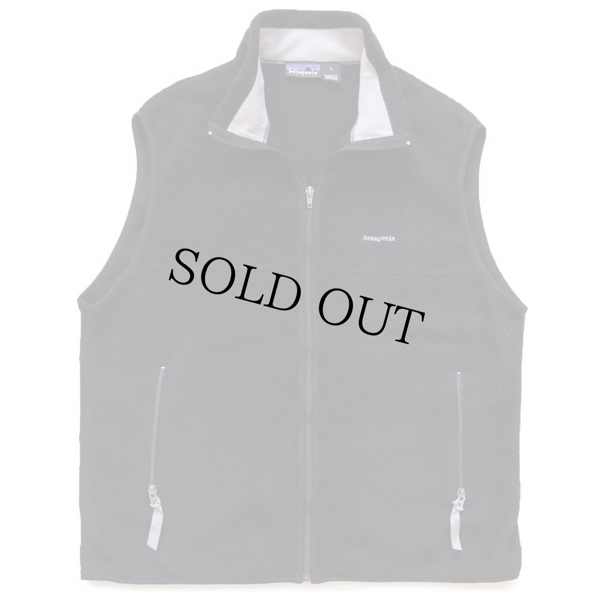 画像1: 00s patagoniaパタゴニア ロゴ刺繍 シンチラ フリースベスト 黒 L (1)