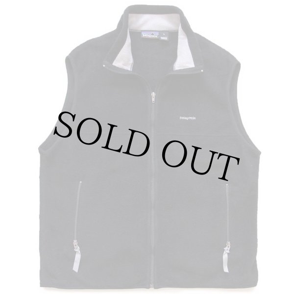 00s patagoniaパタゴニア ロゴ刺繍 シンチラ フリースベスト 黒 L