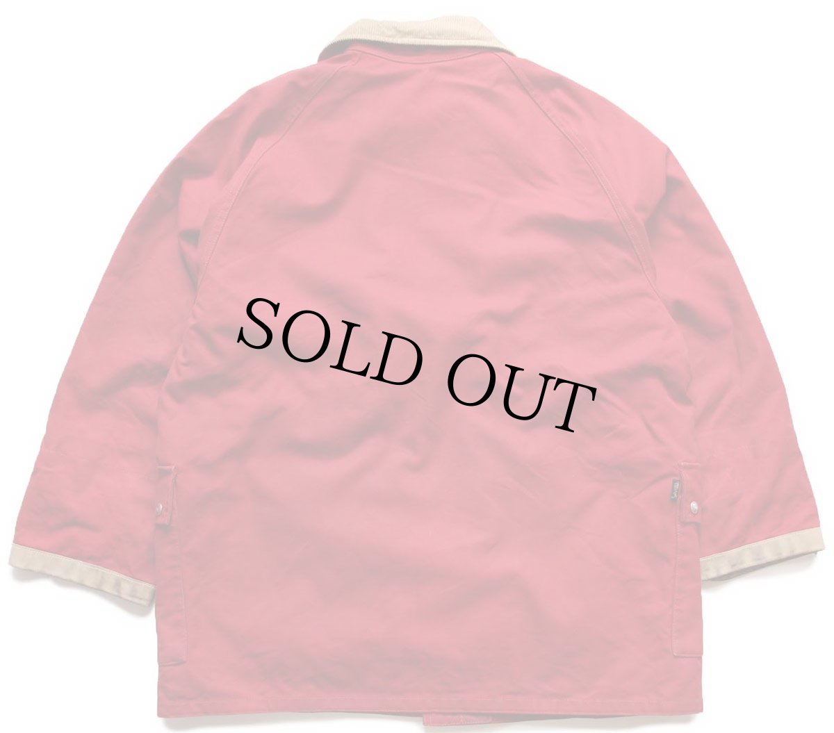 画像2: イタリア製 Fay チンスト&タータンチェックライナー付き コットン キャンバス ファイヤーマンコート 濃赤★ジャケット (2)