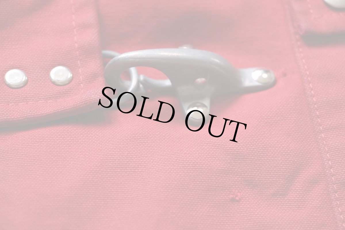 画像7: イタリア製 Fay チンスト&タータンチェックライナー付き コットン キャンバス ファイヤーマンコート 濃赤★ジャケット (7)