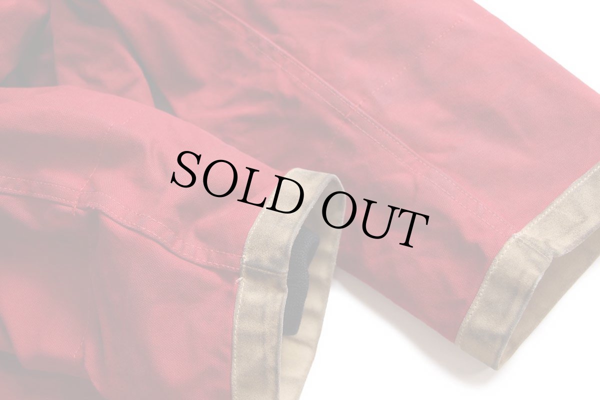 画像6: イタリア製 Fay チンスト&タータンチェックライナー付き コットン キャンバス ファイヤーマンコート 濃赤★ジャケット (6)