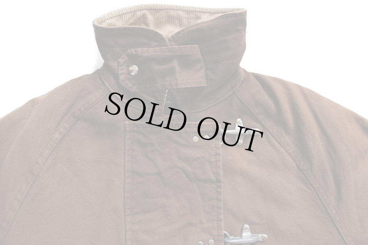 画像3: イタリア製 Fay チンスト&タータンチェックライナー付き コットン キャンバス ファイヤーマンコート 焦げ茶★ジャケット (3)