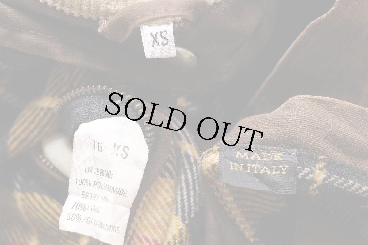 画像5: イタリア製 Fay チンスト&タータンチェックライナー付き コットン キャンバス ファイヤーマンコート 焦げ茶★ジャケット (5)