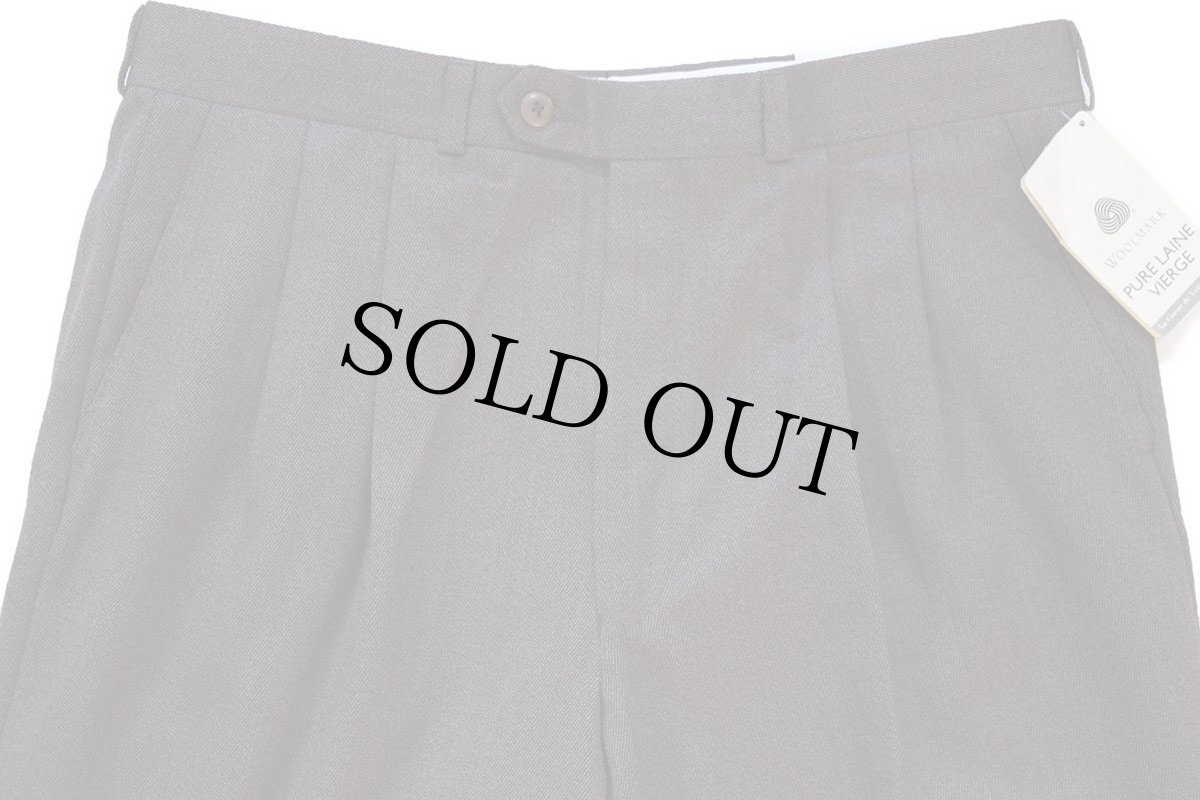 画像4: デッドストック★90s カナダ製 CHAPS ラルフローレン FOLEY'S ツータック スラックス ウールパンツ W33 L32 (4)