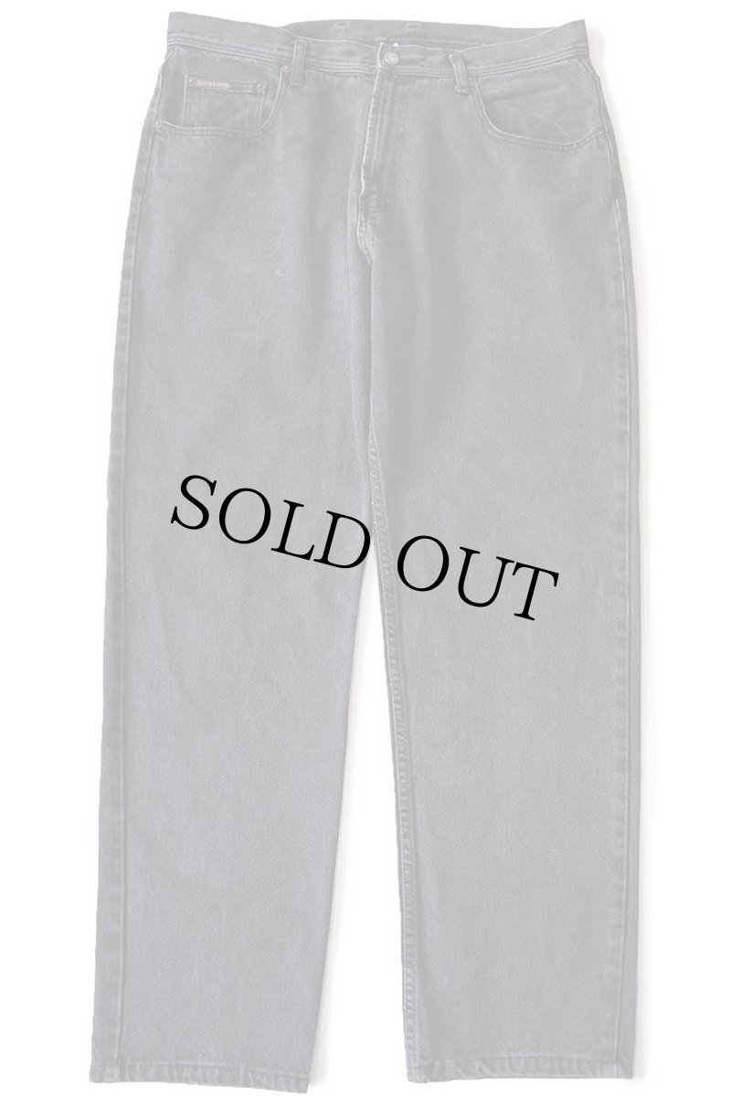 画像2: 90s USA製 Calvin Kleinカルバンクライン テーパード ブラック デニムパンツ フェード w38 (2)