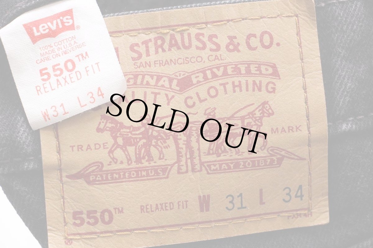 画像6: 90s USA製 Levi'sリーバイス 550 ブラック デニムパンツ w31 L34 (6)