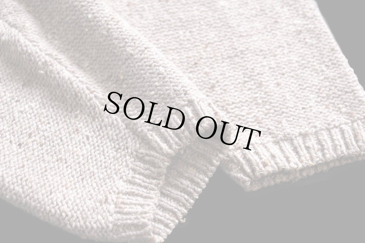 画像6: 90s USA製 SUTTER&GRANT ロールネック ネップ入り 裏メリヤス編み コットン×ウールニット セーター グレーベージュ L (6)