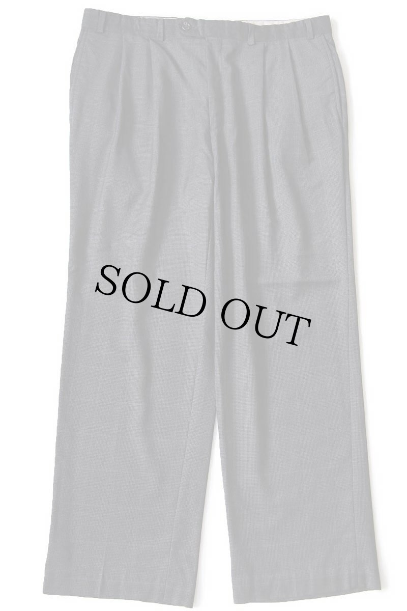 画像2: 80s RALPH ラルフローレン グレンチェック ツータック スラックス ウールパンツ W36 (2)