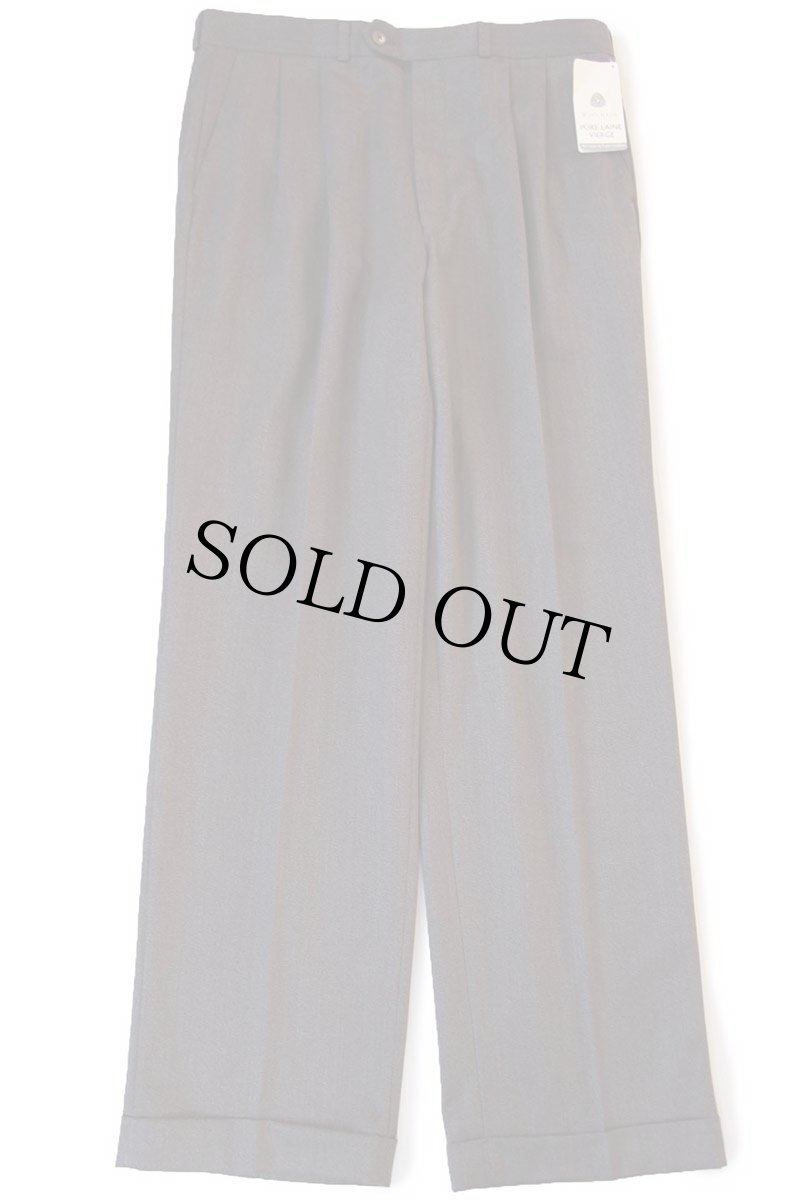 画像2: デッドストック★90s カナダ製 CHAPS ラルフローレン FOLEY'S ツータック スラックス ウールパンツ W33 L32 (2)