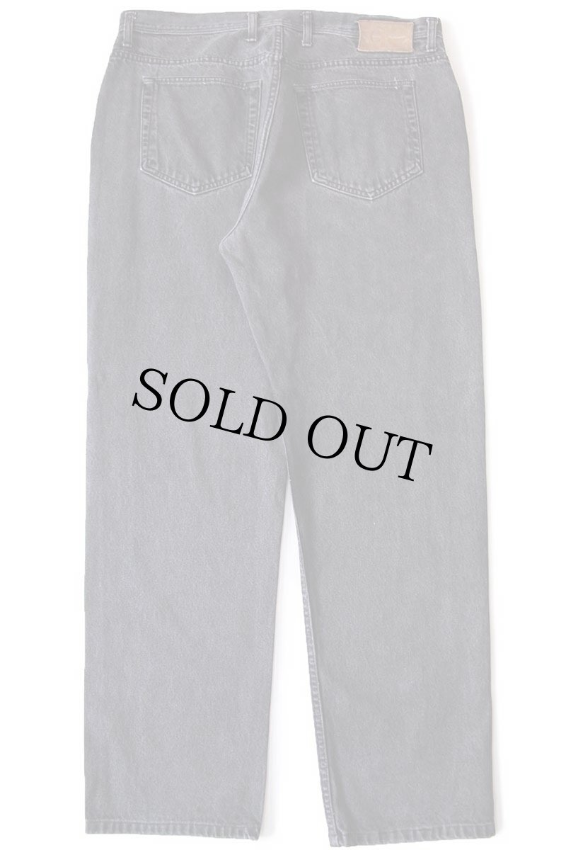 画像3: 90s USA製 Calvin Kleinカルバンクライン テーパード ブラック デニムパンツ フェード w38 (3)