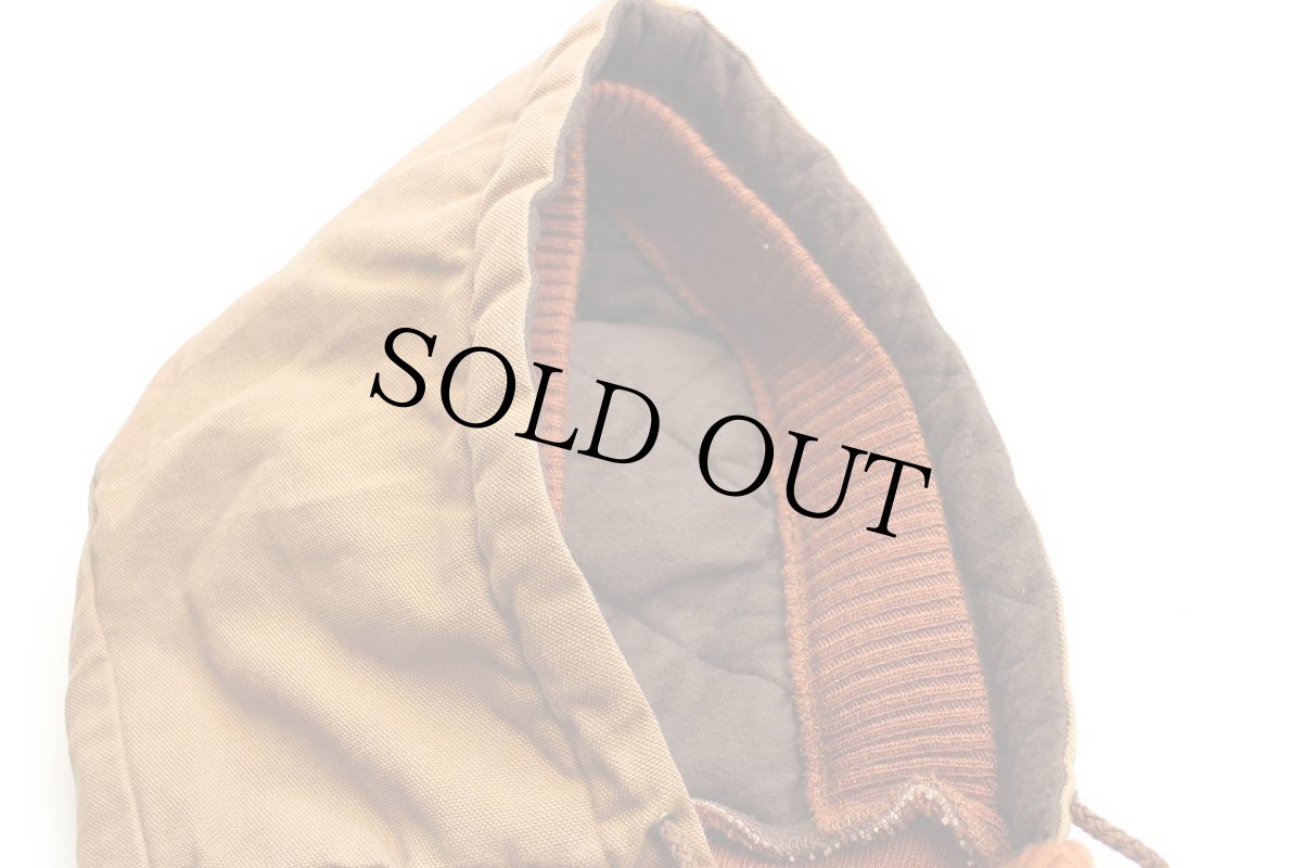 画像5: 90s メキシコ製 ZERO-ZONE Walls キルティングライナー ダック地 フードウォーマー 茶★バラクラバ 目出し帽 (5)