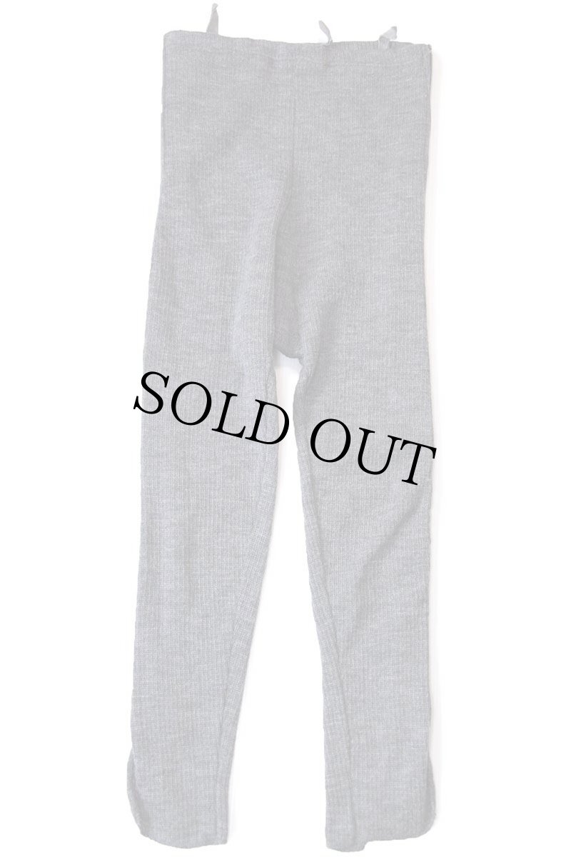 画像2: 80s デンマーク軍 サイドジップ ウール リブニット インナーパンツ 杢グレー (2)