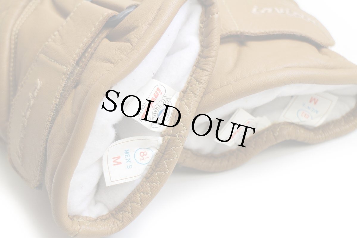 画像6: デッドストック★90s invicta THERMOLITE 中綿入り フリースライナー レザーグローブ 茶 M★手袋 (6)