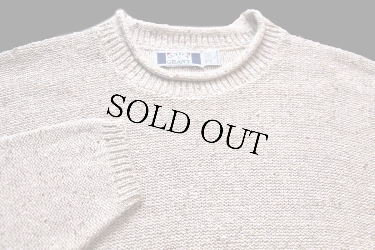画像3: 90s USA製 SUTTER&GRANT ロールネック ネップ入り 裏メリヤス編み コットン×ウールニット セーター グレーベージュ L (3)