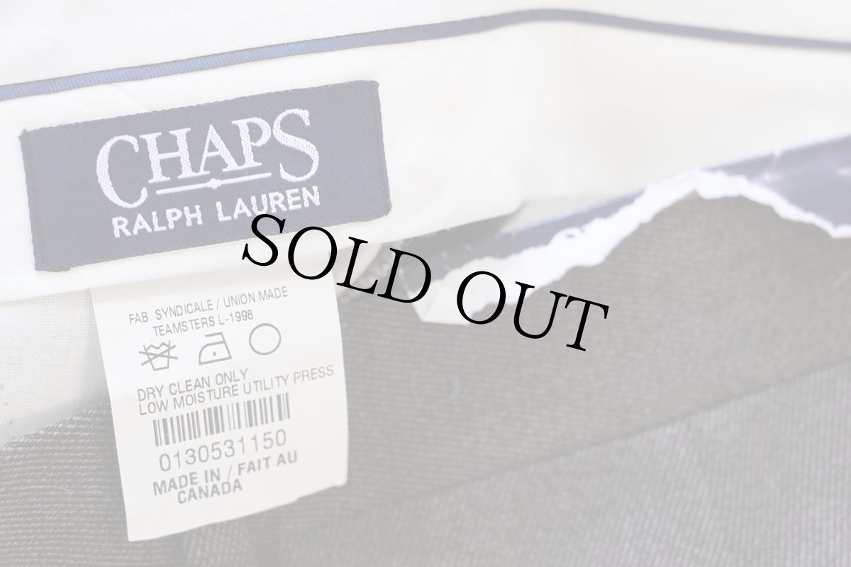 画像6: デッドストック★90s カナダ製 CHAPS ラルフローレン FOLEY'S ツータック スラックス ウールパンツ W33 L32 (6)