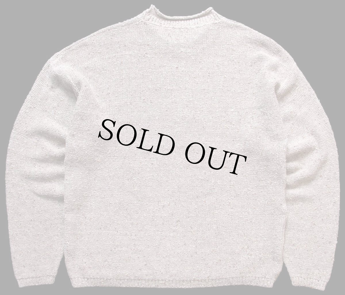 画像2: 90s USA製 SUTTER&GRANT ロールネック ネップ入り 裏メリヤス編み コットン×ウールニット セーター グレーベージュ L (2)