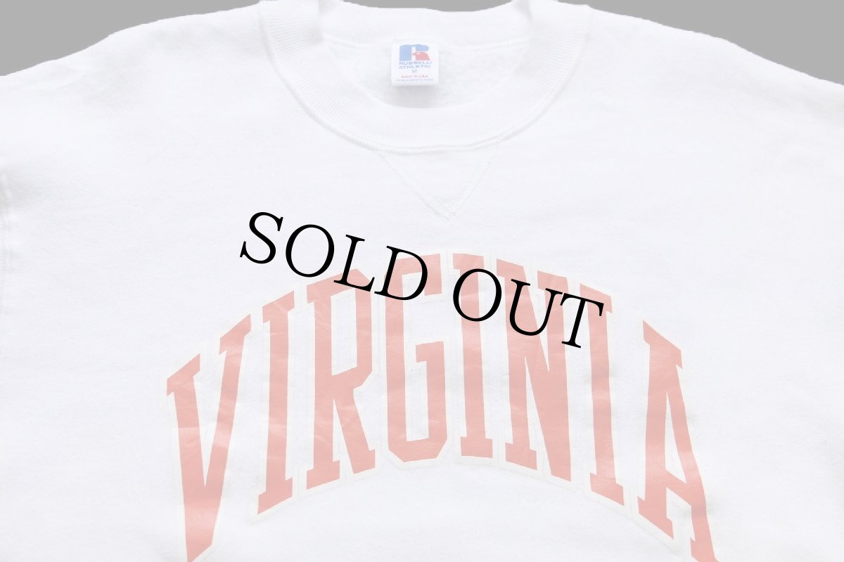 画像3: 80s USA製 RUSSELLラッセル VIRGINIA 前V スウェット 白 M (3)