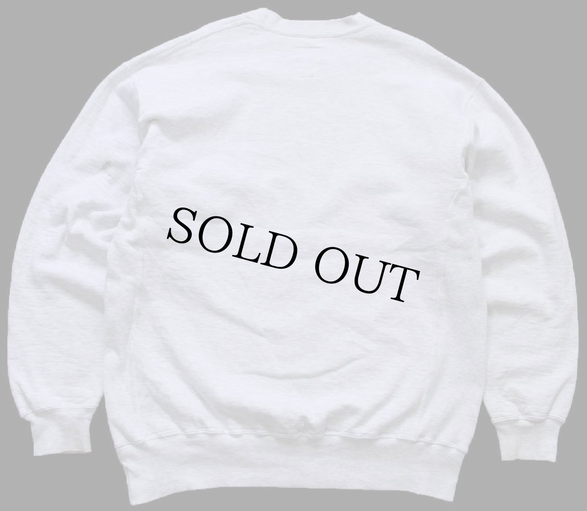 画像2: 90s メキシコ製 RUSSELLラッセル 無地 前V スウェット 杢ライトグレー L★ブランク (2)