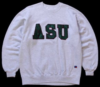 90s RUSSELLラッセル モックネック 長袖Tシャツ 杢グレー XL